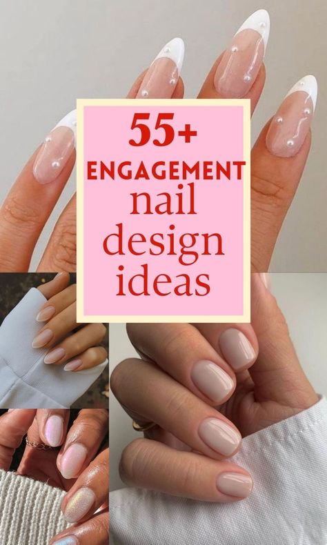 Engagement Nail Design | wedding nail design ideas | simple that girl nails | pink classy nail #Engagementnails #nails Cute Proposal Nails, Simple Engagement Nails Almond, Engagement Nails Oval, Engagement Photoshoot Nails, Ring Finger Design Nails, Simple Engagement Nails, Nail Ideas For Engagement, Short Engagement Nails, Nails For Engagement Ring