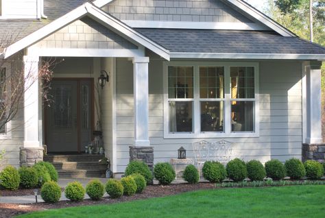 Front porch columns Craftsman Front Porch, Front Porch Pillars, Front Porch Pictures, Front Porch Posts, Porch Pillars, House Columns, Front Porch Addition, Front Porch Columns, Veranda Design