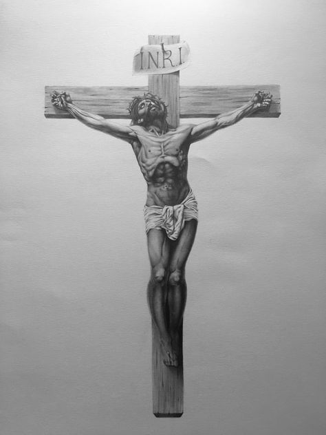 Jesus On Cross Drawing, Crucifixion Tattoo, Stairs To Heaven Tattoo, Jesus On Cross Tattoo, Hand Tattoos Pictures, Jesus Christ Drawing, Crucifix Tattoo, Roman Catholic Art, Bible Tattoos