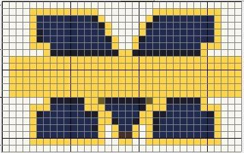 University of Michigan Quilt Patterns | visit kodymayknits blogspot com Michigan Quilt, University Of Michigan Logo, Michigan Logo, Michigan Go Blue, Baby Rag Quilts, Beaded Banners, U Of M, Chart Pattern, Block Letters