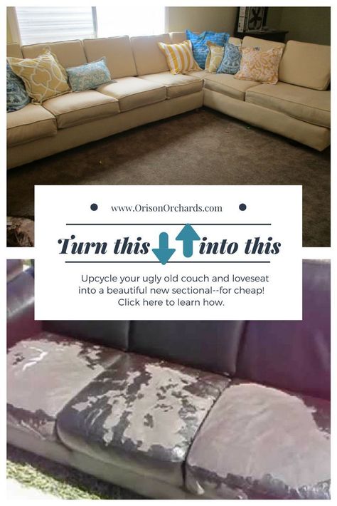 Reupholster your old, ugly couch into a beautiful new sectional! It's the ultimate in upcycling and frugality! #upcycle #reupholster #upholstery #diyprojects #diy Reupholster Couch Diy, Reupholster Couch, Couch Makeover, Old Couch, Reupholster Chair Dining, Upcycle Diy, Reupholster Chair, Old Sofa, Couch And Loveseat