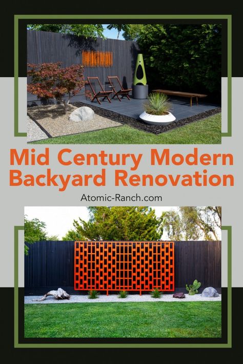 Blending the minimalist geometry of Modernist design with the easy-going atmosphere required for comfort is the creative challenge of MCM homeowners everywhere. Read how to create your own MCM inspired backyard at atomic-ranch.com! Mid Century Outdoor Patio, Mcm Landscaping, Mid Century Backyard, Mid Century Modern Backyard, Mcm Patio, Mid Century Modern Landscaping, Mid Century Modern Patio, Mid Century Landscaping, Cowboy Pool