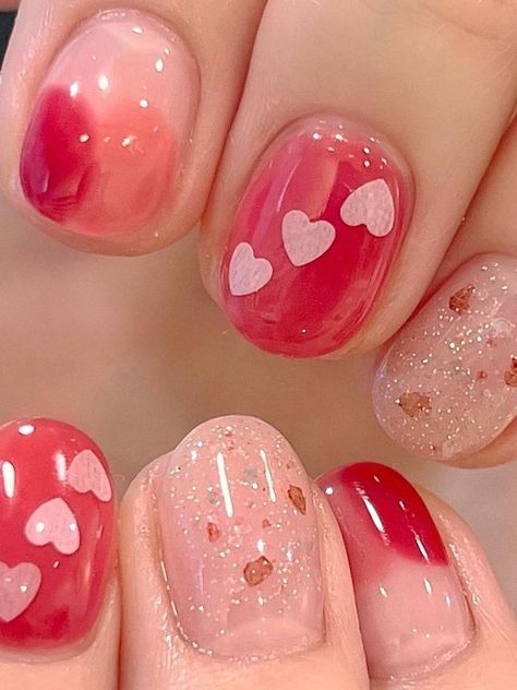 25 Easy Step by Step Nail Tutorials for Girls 2023 | Spring Nail Art Gel | Spring Nail Inspirations Cute Gradient Nails, Korean Summer Nails 2023, Valentines Jelly Nails, Korean Gel Nails Short, Korean Jelly Nails Designs, Korean Nail Art Short Nails, Korean Summer Nails, Jelly Nails Short, Nail Art Daisy