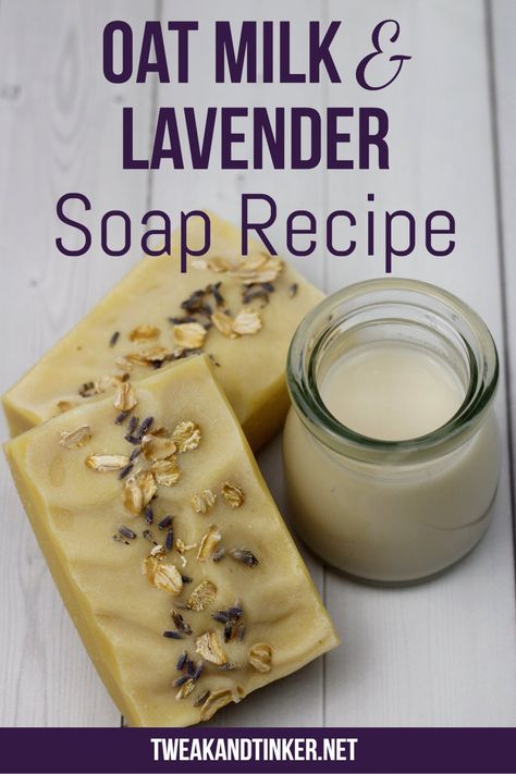 This cold process soap is new spin on the traditional lavender soap recipe with the addition of silky oat milk and a dash of geranium essential oil. So soothing! Lavender Soap Recipe, Lotion Making, Lavender Milk, Natural Soaps Recipes, Lilin Aroma, Shower Melts, Soap Basket, Soap Lavender, Soap Business