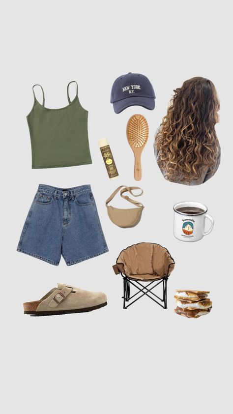 Retro Summer Camp Outfits, Cute Summer Camping Outfits, Summer Camp Clothes, Camp Fits, Cabin Outfit Summer, Cabin Weekend Outfit, Camp Outfits, Summer Camp Outfits, Cabin Weekend