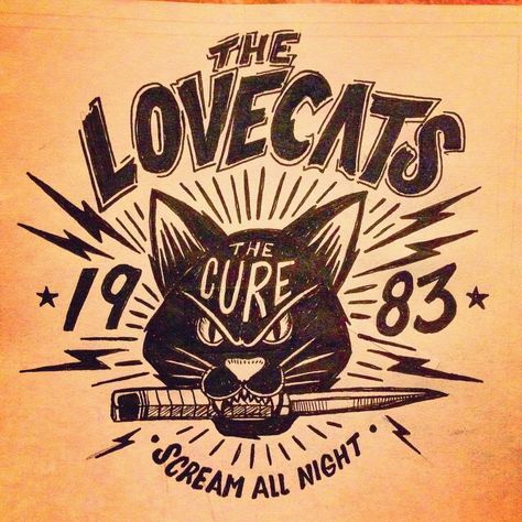 Lovecats Music Flyer, Glass Engraving, Graphic Poster Art, Robert Smith, Eclectic Art, Band Posters, Post Punk, Look At You, Cool Posters