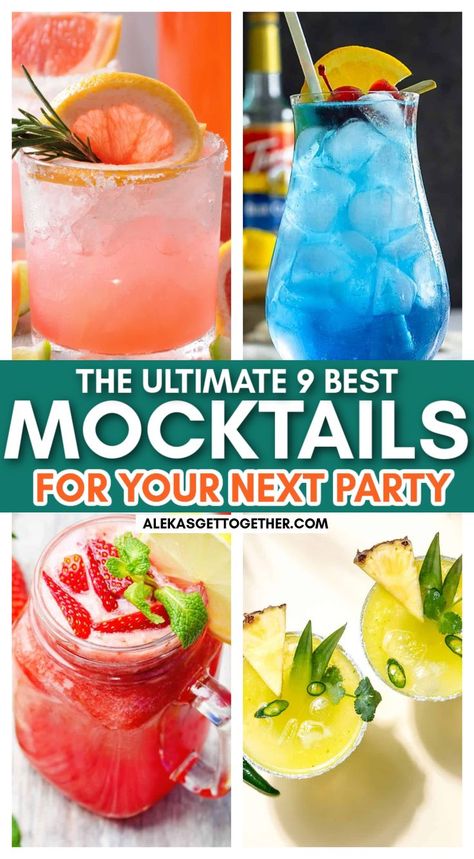 Best Mocktail, Summer Mocktail Recipes, Best Mocktails, Easy Mocktails, Easy Mocktail Recipes, Mocktail Drinks, Virgin Drinks, Alcohol Free Drinks, Mocktail Recipes