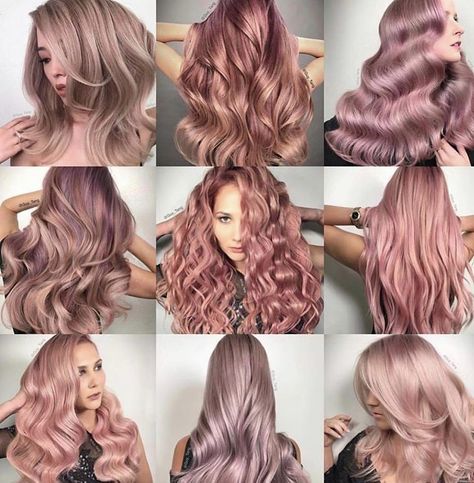 Silver Rose Hair Color, Mauve Hair Color Rose Dusty Pink, Dusty Rose Hair Color, Dark Strawberry Blonde Hair, Cute Hairstyles For Long Hair, Dusty Rose Hair, Dusty Pink Hair, Rose Hair Color, Edgy Hair Color