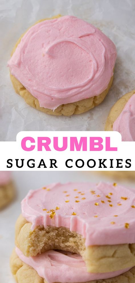 The best Crumbl sugar cookies Crumbl Sugar Cookies, Crumble Cookie Recipe, Oreo Dessert, Easy Baking Recipes Desserts, Tasty Baking, Sweet Snacks Recipes, Baked Dessert Recipes, Fun Baking Recipes, Copycat Recipe