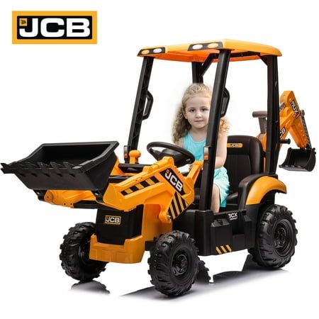 JCB Genuine Licensed Welcome to the JoyWheels store! This is a 4 in 1 kids ride on excavator. It provides a fun and exciting way to exercise while helping to develop fine motor skills with its front loader and tipping digger bucket. Parents are with remote control to protect children's safe driving. Press the "P" button on the remote control to make an emergency stop to ensure the safety of their children doubt this is a great kids gift and toy! Suitable for grassland, asphalt, boardwalk, brick, Police Birthday Party, Police Birthday, Coffee Van, Construction Birthday Parties, Construction Toy, Backyard Play, Kids Area, Outdoor Backyard, Ride On Toys