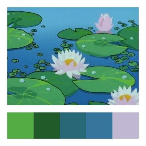 Lily Pad Color Palette, Pond Color Palette, Duck Game, Green Pond, Disney Princess Colors, Palette Design, Princess Coloring, Color Palette Design, Colour Palettes