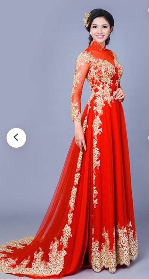 Red Ao Dai Vietnamese Traditional Wedding Dress With Gold | Etsy Australia Viet Wedding, Traditional Vietnamese Wedding, Vietnamese Wedding Dress, Wedding Ao Dai, Vietnamese Wedding, Ao Dai Vietnam, Chinese Wedding Dress, Vietnamese Traditional Dress, Vietnamese Ao Dai