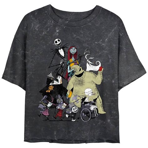 She'll love the look and feel of this Disney's The Nightmare Before Christmas Halloween Town Group Crop Top Mineral Wash Juniors' Graphic Tee. © Disney FEATURES Crewneck Short SleevesFABRIC & CARE Cotton Machine wash Imported Size: Small. Color: Black. Gender: female. Age Group: kids. Nightmare Before Christmas Halloween Town, The Nightmare Before Christmas Halloween, Nightmare Before Christmas Characters, Nightmare Before Christmas Halloween, Disney Shop, Christmas Characters, The Nightmare Before Christmas, The Nightmare, Halloween Town