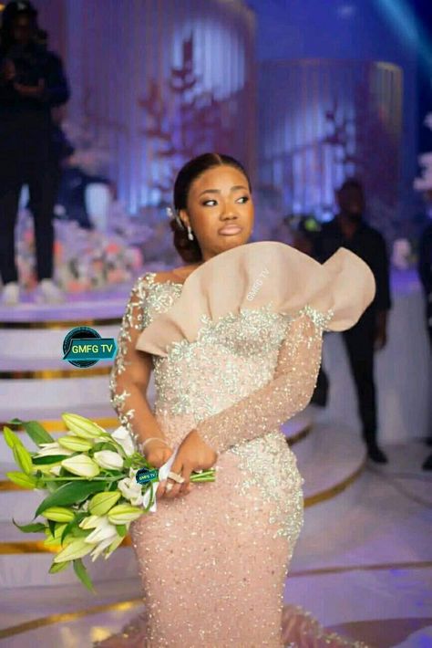 Bridal Dresses Nigeria, Nigeria Reception Dress For Bride, Best Lady Dresses Wedding In Nigeria, Court Wedding Dress In Nigeria, Lobola Outfits, Wedding Gowns Ideas, Color Wedding Dresses, Lace Long Sleeve Wedding Dress, Bride Reception Dresses