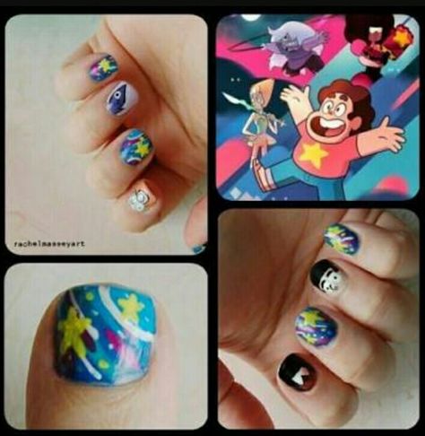 Steven Universe Nails, Universe Nails, Steven Universe Poster, Universe Poster, Steven Universe Wallpaper, Pearl Steven Universe, Pearl Steven, Nails Inspired, Inspired Nails