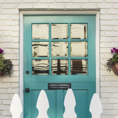 Tranquil Teal Front Door Teal Front Door, Front Door Images, Teal Front Doors, Teal Door, Best Front Door Colors, Starting A Family, Traditional Front Doors, Best Front Doors, Blue Front Door