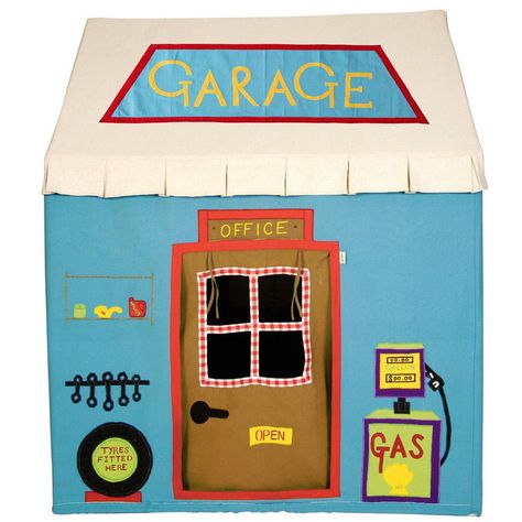 Garage Playhouse, Kids Playhouse Plans, Outside Playhouse, Kids Indoor Playhouse, Green Garage, Playhouse Kits, Auto Garage, Playhouse Plans, Indoor Playhouse