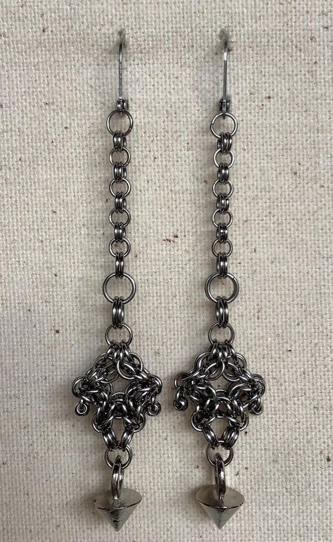 Chainmail Patterns Earrings, Chainmail Necklace Patterns, Chainmail Jewelry Patterns, Chainmaille Jewelry Patterns, Chainmail Earrings, Jump Ring Jewelry, Jewelry Making Business, Grunge Accessories, Wire Wrap Jewelry Designs