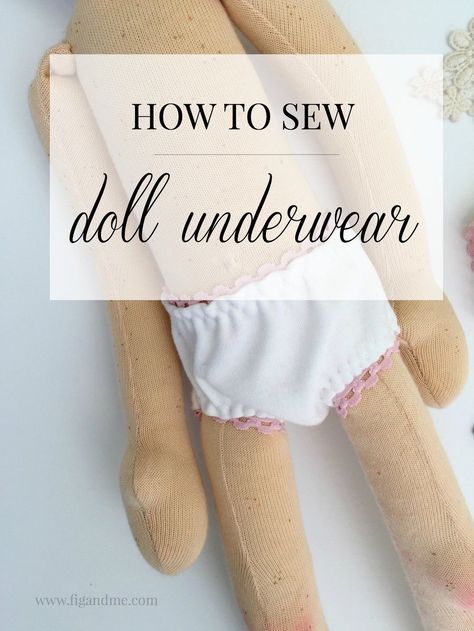 How to sew doll underwear, a free tutorial. One Piece Pattern, Sew Doll, Straight Stitch Sewing, Waldorf Dolls Clothes, Fabric Doll Pattern, Doll Patterns Free, American Girl Patterns, Sew Simple, Doll Clothes Patterns Free