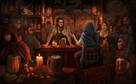 Fantasy Inn, Illustrator Artist, Fantasy City, Fantasy Setting, Fantasy Artist, Jairzinho, High Fantasy, Fantasy Rpg, One Shot