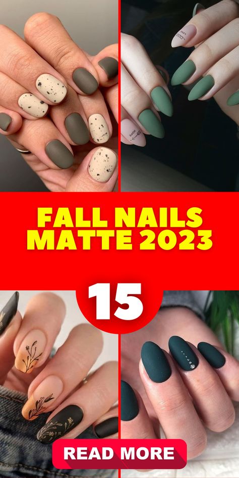 Elevate your fall nail game with trendy matte designs for 2023. Whether you prefer short or long nails, these simple and chic looks are perfect for the season. Experiment with captivating colors like green, brown, and trendy matte shades to add a touch of sophistication. Add a pop of shine with accents in dark green, burnt orange, or shiny metallics for a stunning contrast. With acrylic nails and a mix of matte and shiny finishes, these fall matte nails will keep you stylish and on-trend. Matte Green Nails, Spice Nails, November Nail Designs, Matte Nail Colors, Matte Acrylic Nails, Simple Fall Nails, Matte Nail, Nail Color Trends, Nails Matte