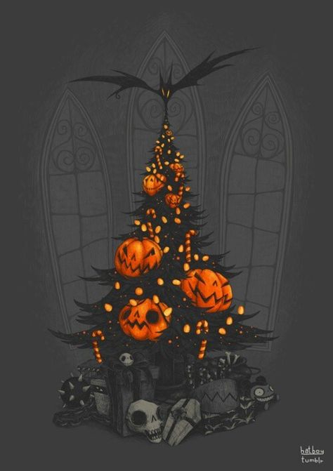 Pumpkin tree Creepy Christmas, Dark Christmas, Halloween Tree, Halloween Illustration, Halloween Trees, Halloween Images, Halloween Inspiration, Halloween Pictures, Halloween Town