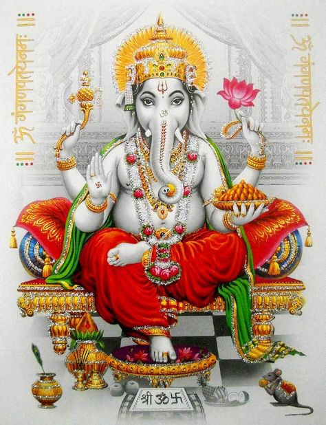 DIVINE AUSPICIOUS GOD Ganesha Hindu God POSTER with glitter 9" X 11" (356) $15.99 - PicClick Ganesha Artwork, God Poster, Hindu God, Ganesha, 11 Inches, Namaste, Good Quality, Glitter