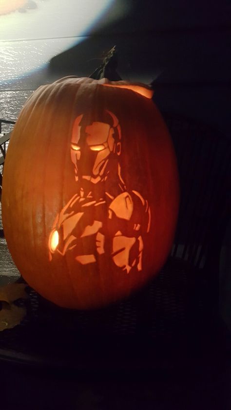 Iron man silhouette pumpkin carving. Original drawing by Tromano89 on devianart.com Ironman Pumpkin Carving, Iron Man Pumpkin Carving, Silhouette Pumpkin Carving, Iron Man Pumpkin, Man Silhouette, Pumpkin Carvings, Original Drawing, Pumpkin Carving, Iron Man