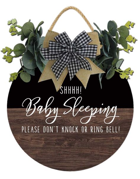 PRICES MAY VARY. Title: Baby Sleeping Sign,Please Do Not Knock or Ring Bell Sign For Front Door,New Mom Gifts Do Not Disturb Door Hanger Sign,No Soliciting Sign Sleeping Baby Sign All Seasons Gift 12In (30cm). Product Type: Categories > Nursery > Décor > Wall Décor > Wall Plaques Do Not Disturb Door Hanger, Baby Sleeping Sign, No Soliciting Sign, New Mom Gifts, Sign For Front Door, Baby Door Hangers, Wooden Wreath, No Soliciting Signs, Baby Door