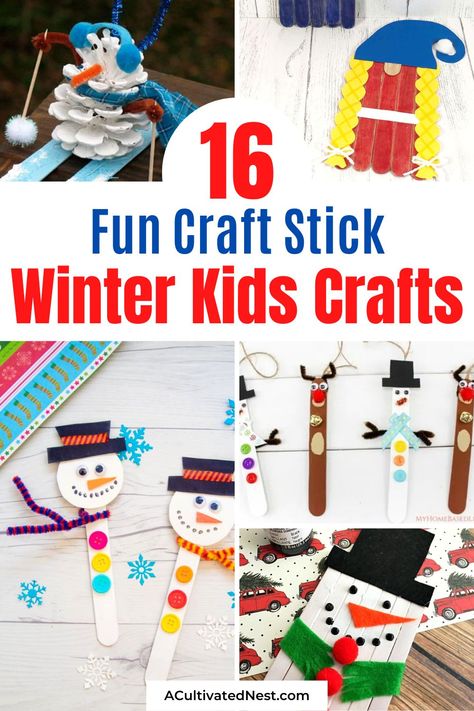 Crafts Winter, Popsicle Stick Crafts For Kids, Happy Home Fairy, Fun Winter Crafts, Popsicle Crafts, Winter Craft, Jungle Birthday, Bookmarks Kids, Winter Crafts For Kids