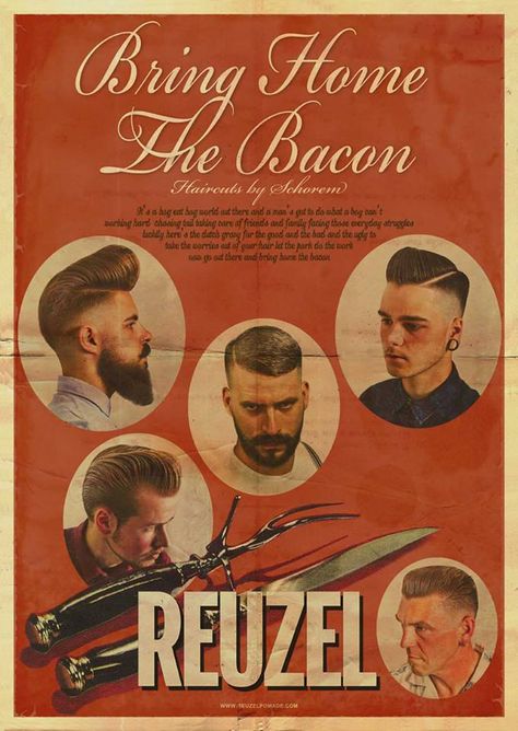 Reuzel Barbershop Poster, Vintage Hairdresser, Barber Poster, Barber Shop Haircuts, Barber Shop Sign, Barber Logo, Master Barber, Barbershop Design, Vintage Barber