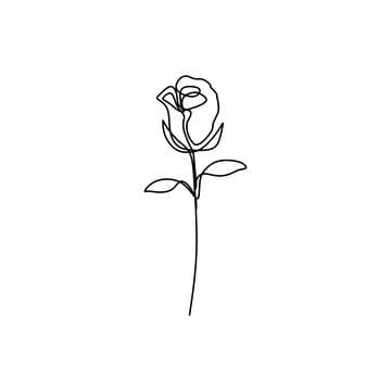 Wing Drawing, Black Blossom, Rose Simple, White Rose Flower, Drawing Png, Single Line Drawing, Drawing Vector, Rose Tattoo Design, Font Illustration