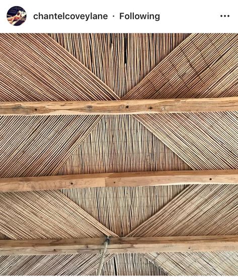 Rattan Ceiling, Bamboo Ceiling, Casa Cook, Bali House, Bamboo Architecture, Ceiling Detail, Desain Lanskap, Spanish House, Wood Ceilings