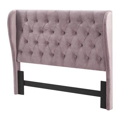 Lillian Studio Harlow Upholstered Wingback Headboard Color: Dusty Mauve, Size: King Pink Headboard, Queen Upholstered Headboard, Upholstered Headboard King, Colorful Headboard, Lillian August, Queen Size Headboard, Dusty Mauve, Wingback Headboard, King Headboard