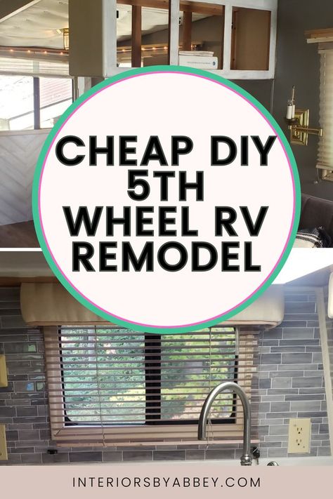 Cheap DIY 5thh Wheel RV Remodel Fifth Wheel Camper Remodel, Rv Living Remodel, Living Remodel, 5th Wheel Camper, Diy Camper Remodel, Camper Remodel, Camper Renovation, Rv Remodel, Diy Camper