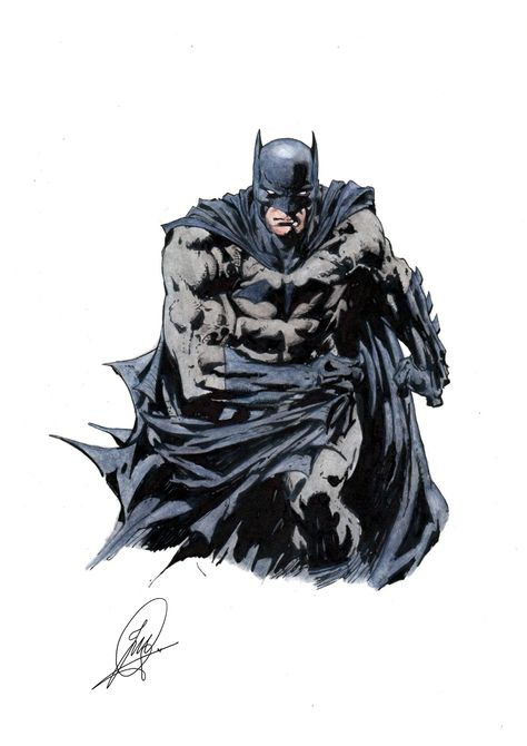 Batman by David Finch (inked & colored by me) (watercolor) josemartigomez2022 (instagram). David Finch Batman, Bryan Hitch, David Finch, Batman Comics, Watercolor Drawing, Comic Art, Batman, Marvel, Comics