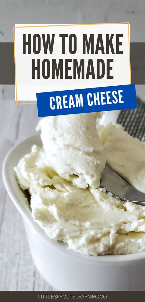 How To Make Cheese From Milk, How To Make Homemade Cream Cheese, Homemade Cream Cheese Recipes, How To Make Cheddar Cheese, How To Make Cream Cheese At Home, How To Make Cream Cheese, Cheese From Milk, Diy Cream Cheese, Homemade Cream Cheese Recipe