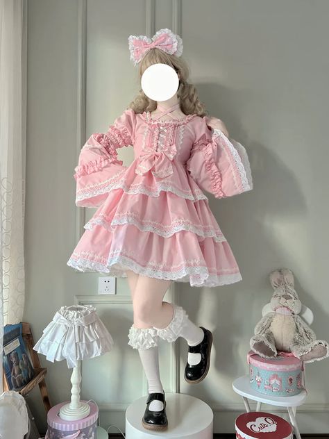 OP Dress Ready to Ship Romance Sweet Lolita Dress – nbsama Magical Girls Outfit, Persona Inspiration, Shoujo Outfits, Harajuku Dress, Lolita Outfit, Magical Girl Outfit, Oc Reference, Adorable Clothes, Candy Dress