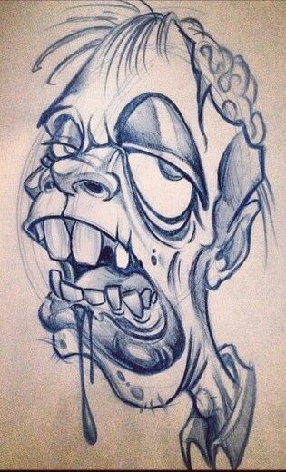 When I hear the word school... Crazy Tattoo Ideas, Tattoo Ideas Drawings, Creepy Drawings, Zombie Art, Graffiti Characters, Graffiti Cartoons, Desenho Tattoo, Tattoo Art Drawings, Dark Art Drawings