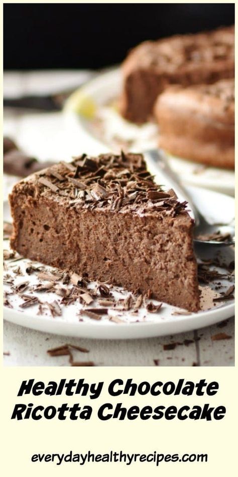 Cheesecake Healthy, Chocolate Ricotta, Healthy Cheesecake Recipes, Cacao Recipes, Ricotta Cheesecake, Healthy Cheesecake, Ricotta Recipes, Ricotta Cake, Low Carb Cheesecake