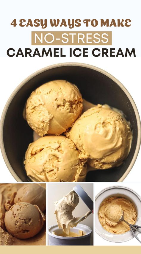 caramel ice cream Homemade Caramel Ice Cream, Kitchen Aid Ice Cream Recipes, Caramel Ice Cream Recipe, Kitchen Aid Ice Cream, Diy Caramel, Ice Cream Salt, Foolproof Recipes, Ice Cream Sauce, Ice Cream Recipes Machine