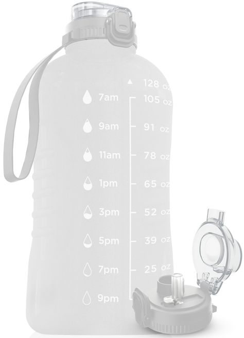 PRICES MAY VARY. Leakproof Lid: The lid is designed with a latch that seals the bottle to prevent any leaks on the go. Drink Level Markers: Our motivational water bottles help you track how much water you drink throughout the day, promoting positive drinking habits. 2-in-1 Lid: Our one-gallon water jug comes with a dual functionality lid that allows you to chug or sip without having to change the lid. Durable Material: Our big water bottle is 100% BPA-free and is designed to be durable for home, One Gallon Water Bottle, 1 Gallon Water Bottle, Motivational Bottle, Big Water Bottle, Water Bottle With Times, Gallon Water Jug, Clear Water Bottle, Gym Water Bottle, Bike Water Bottle