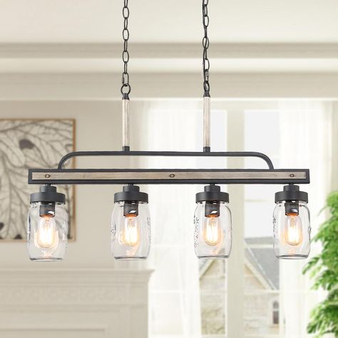 Stash a fabulous expression to any room in your home with the addition of this LNC Araphi 4-Light Black Chandelier. Comes with a durable construction.