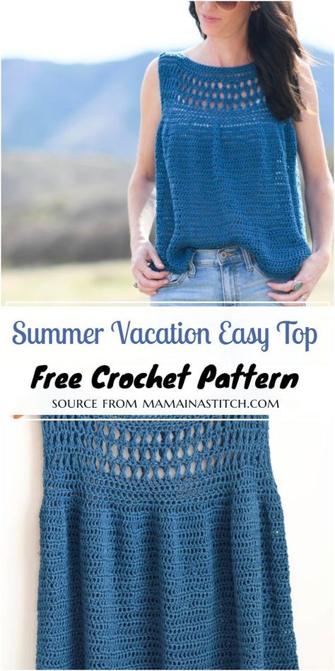 55 Free Crochet Top Patterns For Beginners Crochet Crop Top Pattern Free Summer, Crochet Summer Tops Plus Size, Crochet Vest Top Pattern Free, Crochet Plus Size Top, Crochet Summer Tops Free Patterns Easy, Free Crochet Top Patterns For Women, Summer Crochet Tops Free Patterns, Crochet Womens Tops, Crochet Tunic Free Pattern