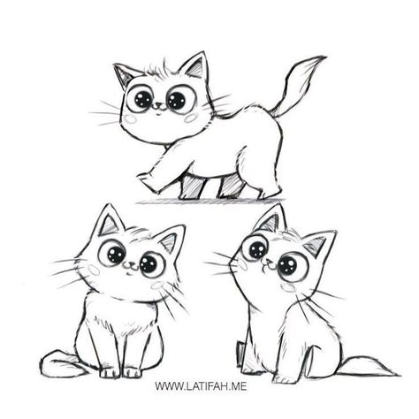 Sketch Cat, Cartoon Cat Drawing, Kitten Drawing, Cute Cat Drawing, Cat Doodle, Cat Sketch, Drawing Faces, Cat Character, Cat Eyes