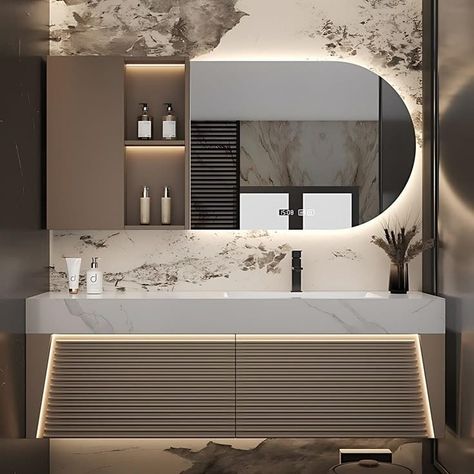 Bathroom sink designing Stunning Bathroom Ideas, Accessible Bathroom Design, Contemporary Bathroom Decor, Luxury Bathroom Vanity, Bathroom Sink Design, Vintage Bathroom Decor, Bathroom Vanity Designs, Bathroom Vanity With Sink, Vanity With Sink