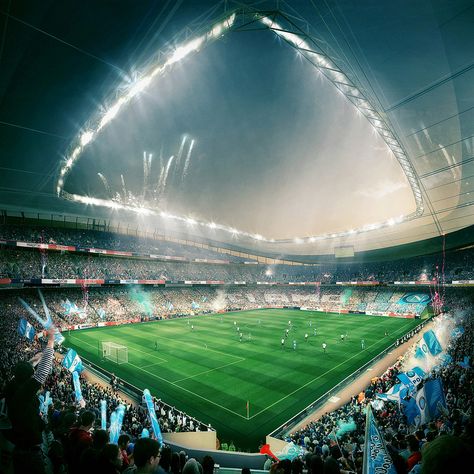 12120_i01_Napoli_Stadium_Interior Stadium Interior, Architecture Render, Green Architecture, Interior Rendering, Architecture Rendering, Football Stadiums, Soccer Field, Arch, Architecture