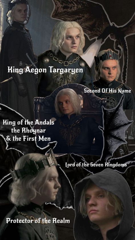 House of the Dragon King Aegon II Targaryen Collage Wallpaper Aegon Ii Targaryen, Aegon Targaryen, Rose Sketch, Targaryen Aesthetic, Dragon King, Collage Wallpaper, Fantasy Pictures, House Of The Dragon, Game Of Thrones Houses