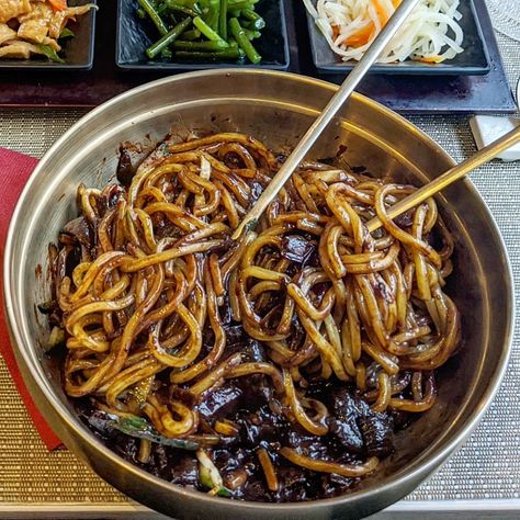 Jjajjamyeon Recipe, Jajjangmyeong Aesthetic, Jjajangmyeon Aesthetic, Korean Jajangmyeon, Soybean Paste, Bean Sauce, K Food, Delicacy Food, Food Goals