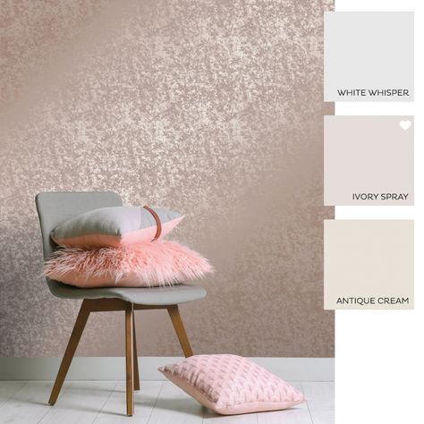 Light Wallpaper Living Room, Dinning Room Wallpaper, Pink Living Room Walls, Wallpaper Rose Gold, I Love Wallpaper, Golden Wallpaper, Wallpaper Rose, Bedroom Color Combination, Luxury Room